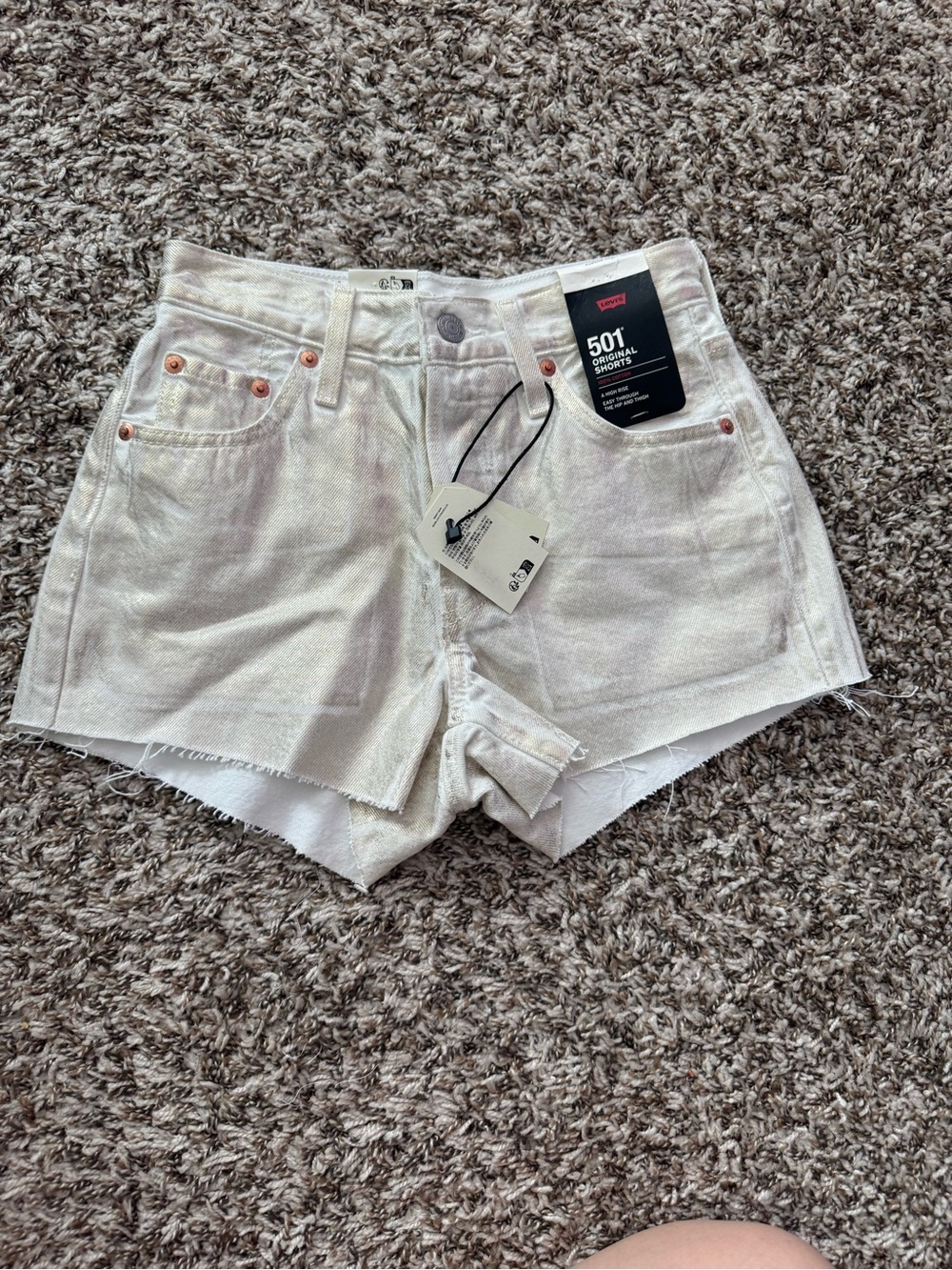 Y2k Levi's White 501 Original Cutoff Denim Shorts